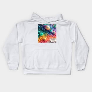 3D- Phantasmal Iridescent circles and dots in exotic colors of PRIDE ! Kids Hoodie